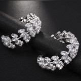 Women Geometric Hoop Earrings with Rhinestones Accessories