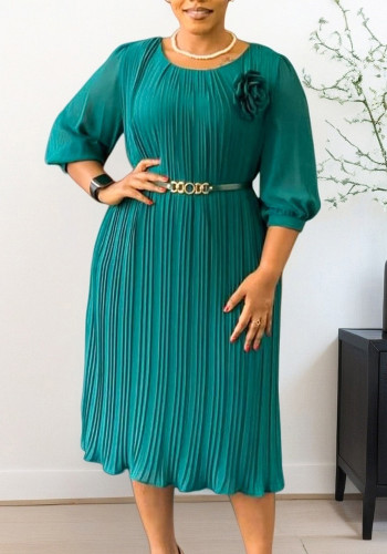 African Women short-sleeved square neck solid ruffle bodycon dress