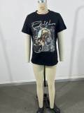 Women Summer Character Short-Sleeved Printed T-Shirt
