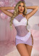 Women Valentine's Day Hollowed-Out Leopard Print Fishnet Bodycon Dress See-Through Sexy Lingerie