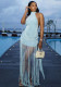 Women Halter Neck Backless Tassel Sexy Bodycon Dress