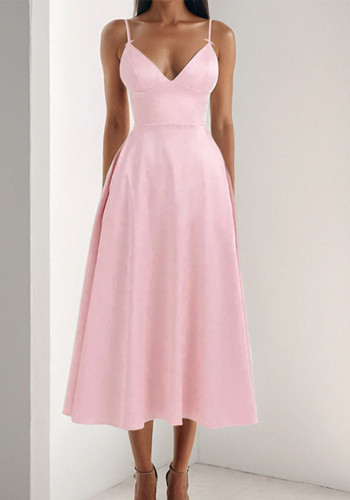 Women Autumn Elegant Sexy Solid Dress