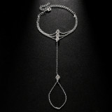 Women Rhinestone Multi-Layer Bracelet with Diamond-Studded Finger Bracelet Accessories