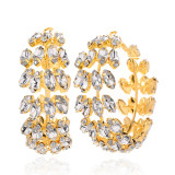 Women Geometric Hoop Earrings with Rhinestones Accessories