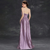 Women's Chic Strap Low Back Long Sequin Evening Gown（Processing time need 3-6 days）