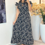 Spring/Summer Women's Butterfly Sleeve Floral Holiday Maxi Dress