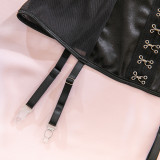 Women's Black See-Through Mesh Bra High-Waist Butt Lift Three-Piece Lingerie Set