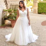 Women's Wedding Lace Train Princess Slim Fit Bridal Gown（Processing time need 3-6 days）