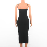 Spring/Summer Women's Sexy Chic Strap Low Back Slim Long Dress