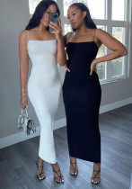 Spring/Summer Women's Sexy Chic Strap Low Back Slim Long Dress