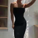 Spring/Summer Women's Sexy Chic Strap Low Back Slim Long Dress