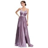 Women's Chic Strap Low Back Long Sequin Evening Gown（Processing time need 3-6 days）