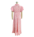 Spring/Summer Women's Butterfly Sleeve Floral Holiday Maxi Dress