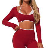 Women's Activewear High Stretch Colorblock Long Sleeve Running Yoga Top