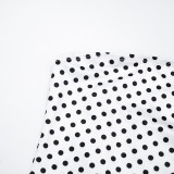 Women's Fashion Polka Dot Colorblock Sexy Strapless Top and Shorts Two-Piece Set