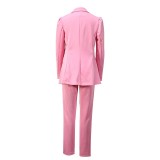 Autumn/Winter Women's Casual Long Sleeve Blazer and Pants Suit Set