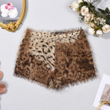 Autumn Women's Trendy Printed Fringe Leopard Shorts