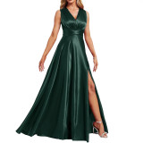 Women's Formal Party Green Chic High Slit Slim Fit Floor-Length Evening Gown（Processing time need 3-6 days）