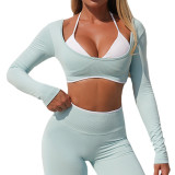 Women's Activewear High Stretch Colorblock Long Sleeve Running Yoga Top
