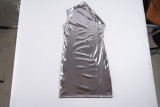 Women's Fashion Shiny Slash Shoulder Sleeveless Bodycon Mini Dress