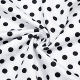 Women's Fashion Polka Dot Colorblock Sexy Strapless Top and Shorts Two-Piece Set