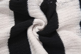 Autumn/Winter Women's Street Style Striped Colorblock Knit Slim Fit Pants