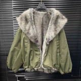 Winter Women's Faux Fur Oversized Jacket with Large Collar