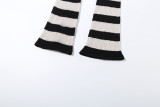 Autumn/Winter Women's Street Style Striped Colorblock Knit Slim Fit Pants