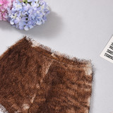 Autumn Women's Trendy Printed Fringe Leopard Shorts