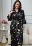 Plus Size Women Butterfly Print Multi-Color Robe