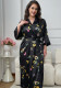 Plus Size Women Butterfly Print Multi-Color Robe
