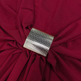 Women Winter Off-Sleeve Long-Sleeved Ruffled Bodycon Dress