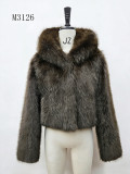 Women Winter Pink Furry Hooded Coat Two-Piece Set