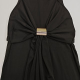 Women Winter Off-Sleeve Long-Sleeved Ruffled Bodycon Dress