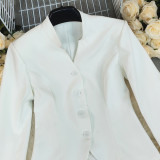 Women Solid Blazer Jacket