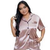 Plus Size Women Home Wear Pajama Two-Piece Set