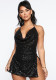 Women Sexy Backless Sequin Halter Neck Dress