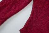 Women Summer Jacquard Bodysuit and Gathered Ribbon Irregular Skirt Two-Piece Set