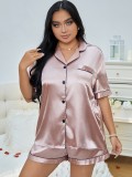 Plus Size Women Home Wear Pajama Two-Piece Set
