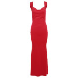 Women Winter Solid Backless Bow Bodycon Dress