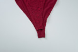 Women Summer Jacquard Bodysuit and Gathered Ribbon Irregular Skirt Two-Piece Set
