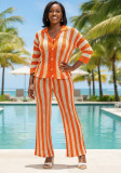 Plus Size Women Autumn/Winter Knitting Sexy Hollow-Out Top and Pant Two-Piece Set