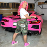 Women Autumn Pocket Casual Camouflage Shorts