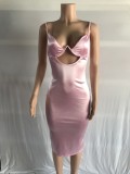Women Summer Sexy Cut-Out Strap Bodycon Dress