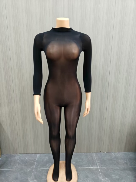 See-Through Seamless Stretch Jumpsuit for Club & Intimate Wear