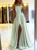 Women Solid Sleeveless Strap Chic Elegant Long Evening Dress（Processing time need 3-6 days）