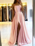Women Solid Sleeveless Strap Chic Elegant Long Evening Dress（Processing time need 3-6 days）