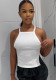 Women Summer Sexy Metal Button Strap Tank Top