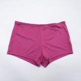 Women Plunge Neck Halter Low Back Lace-Up Top & Shorts Two-Piece Set