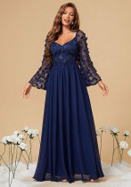 Women Plus Size Slim-Fit Chiffon Formal Party Ball Evening Dress